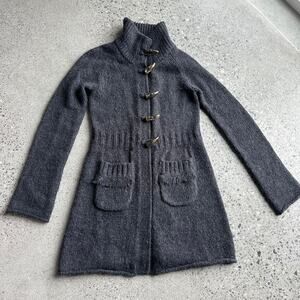 Mossimo Supply Co Women’s Small Cardigan Charcoal Knit Wool Blend Y2K Toggl